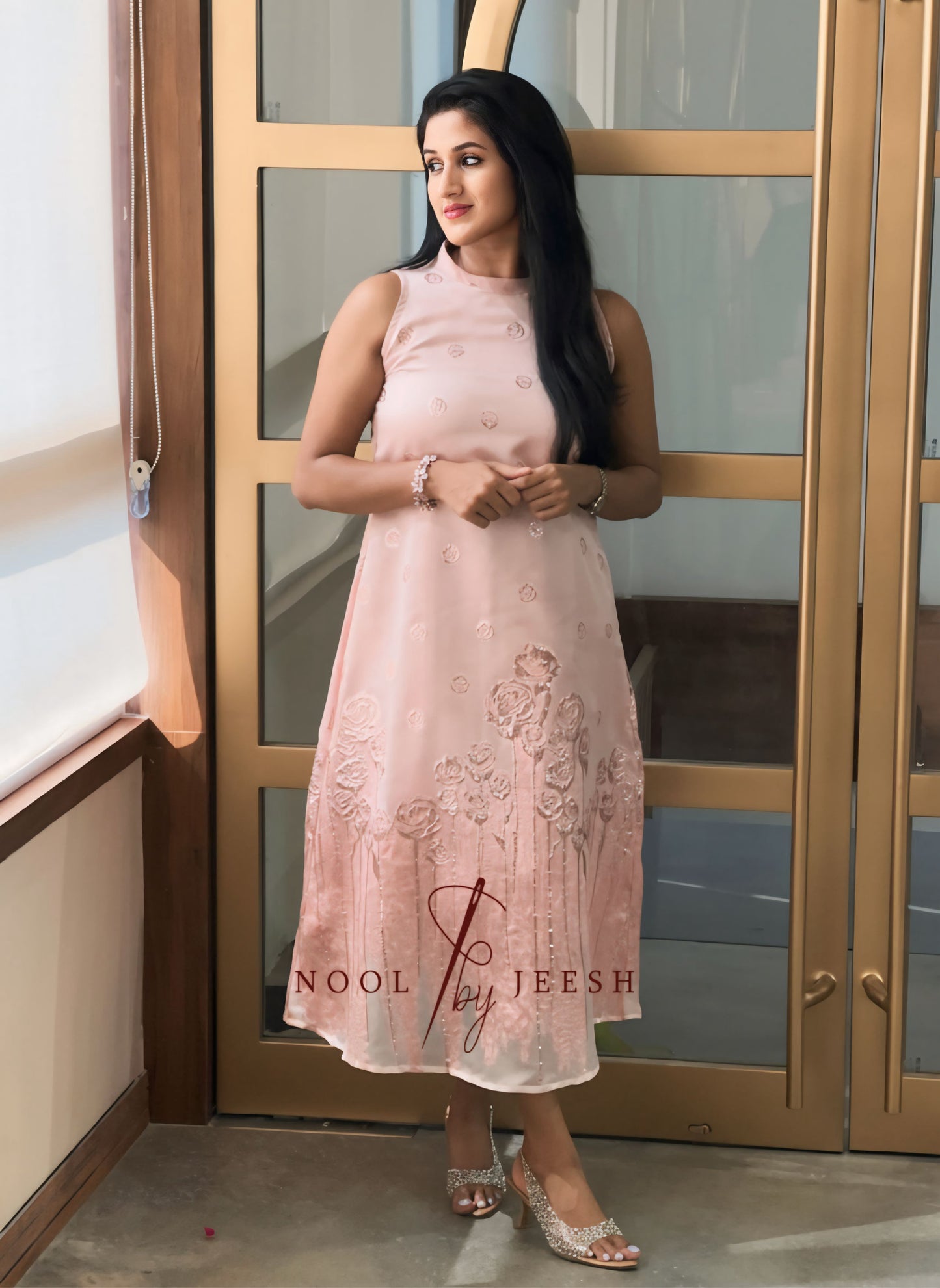 Pink floral Turkish dress