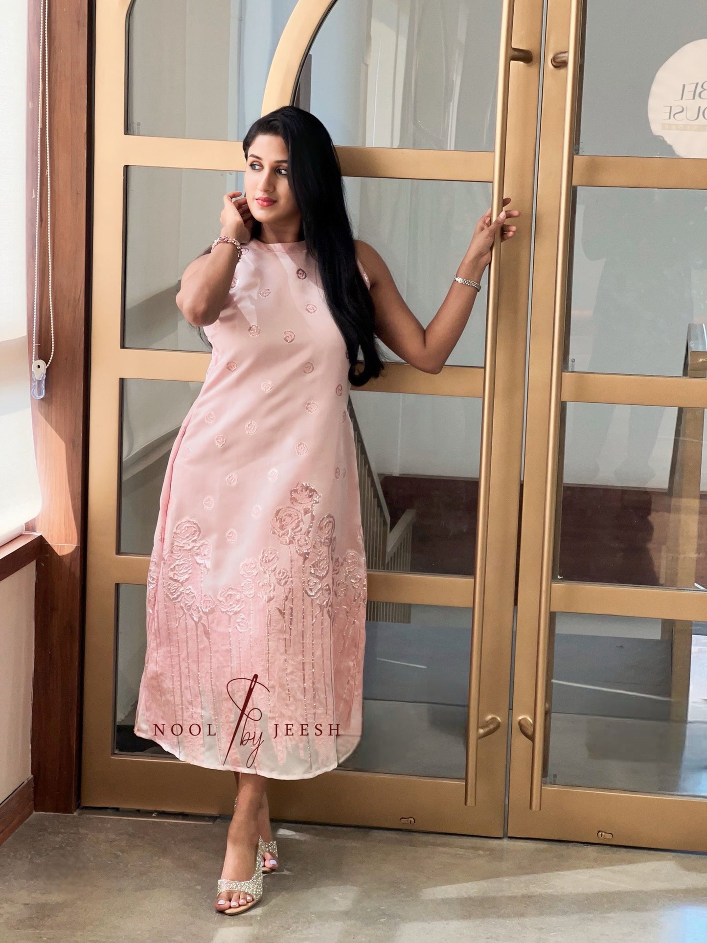 Pink floral Turkish dress