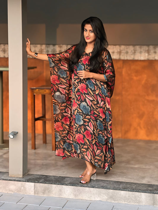 Midnight Bloom Georgette Dress