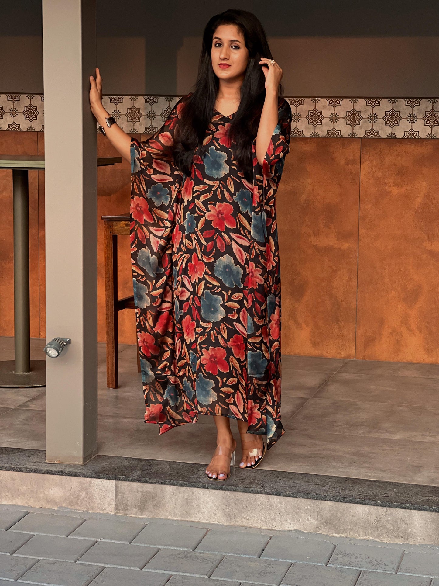 Midnight Bloom Georgette Dress