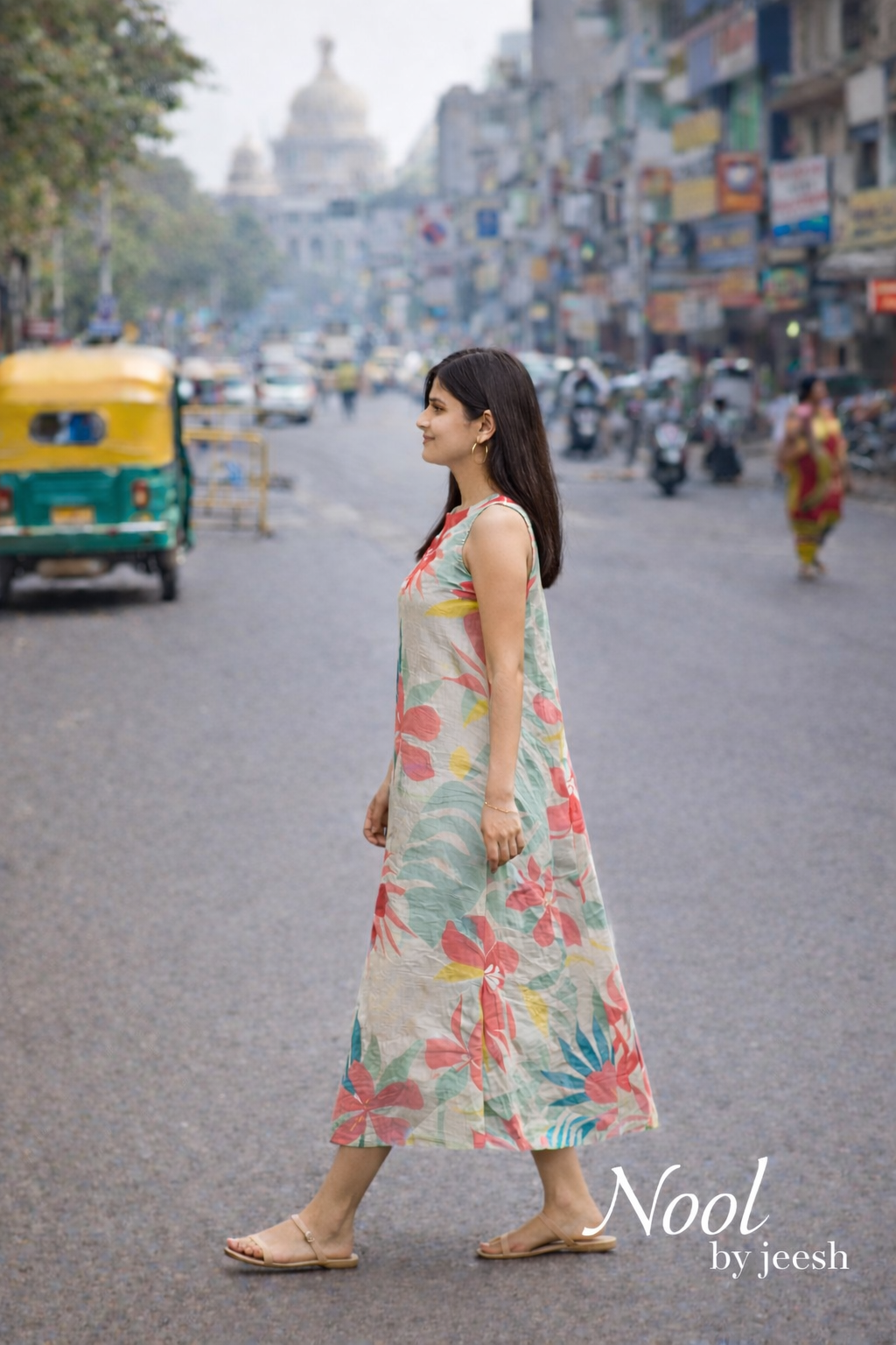 Tropical Bloom A-Line Dress