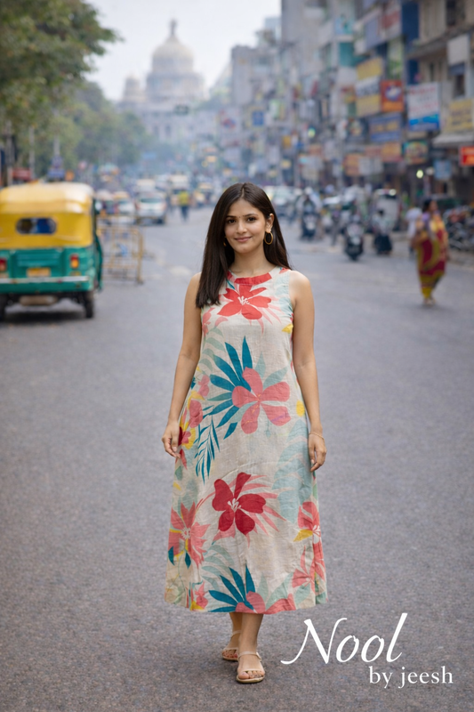 Tropical Bloom A-Line Dress