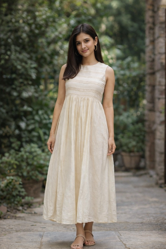 Ivory Grace Chanderi Dress