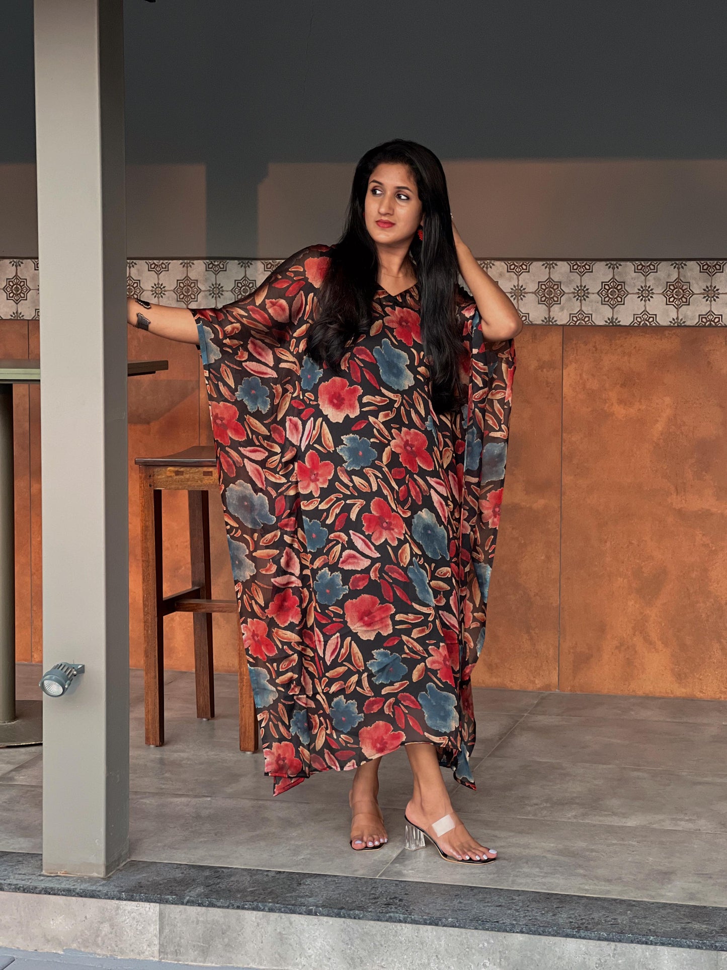 Midnight Bloom Georgette Dress